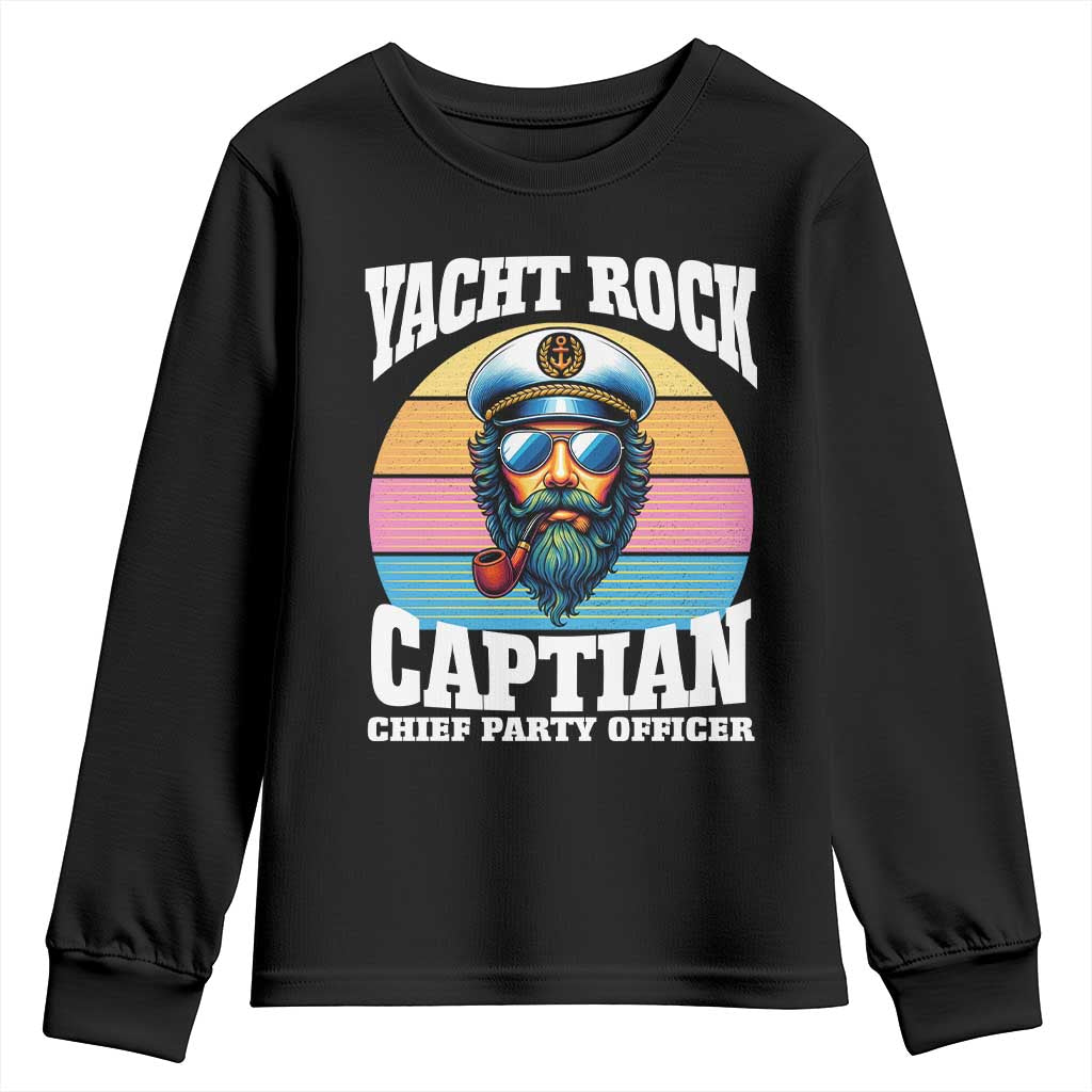 Yacht Rock Captain Youth Sweatshirt Funny Boating Party Music - Wonder Print Shop