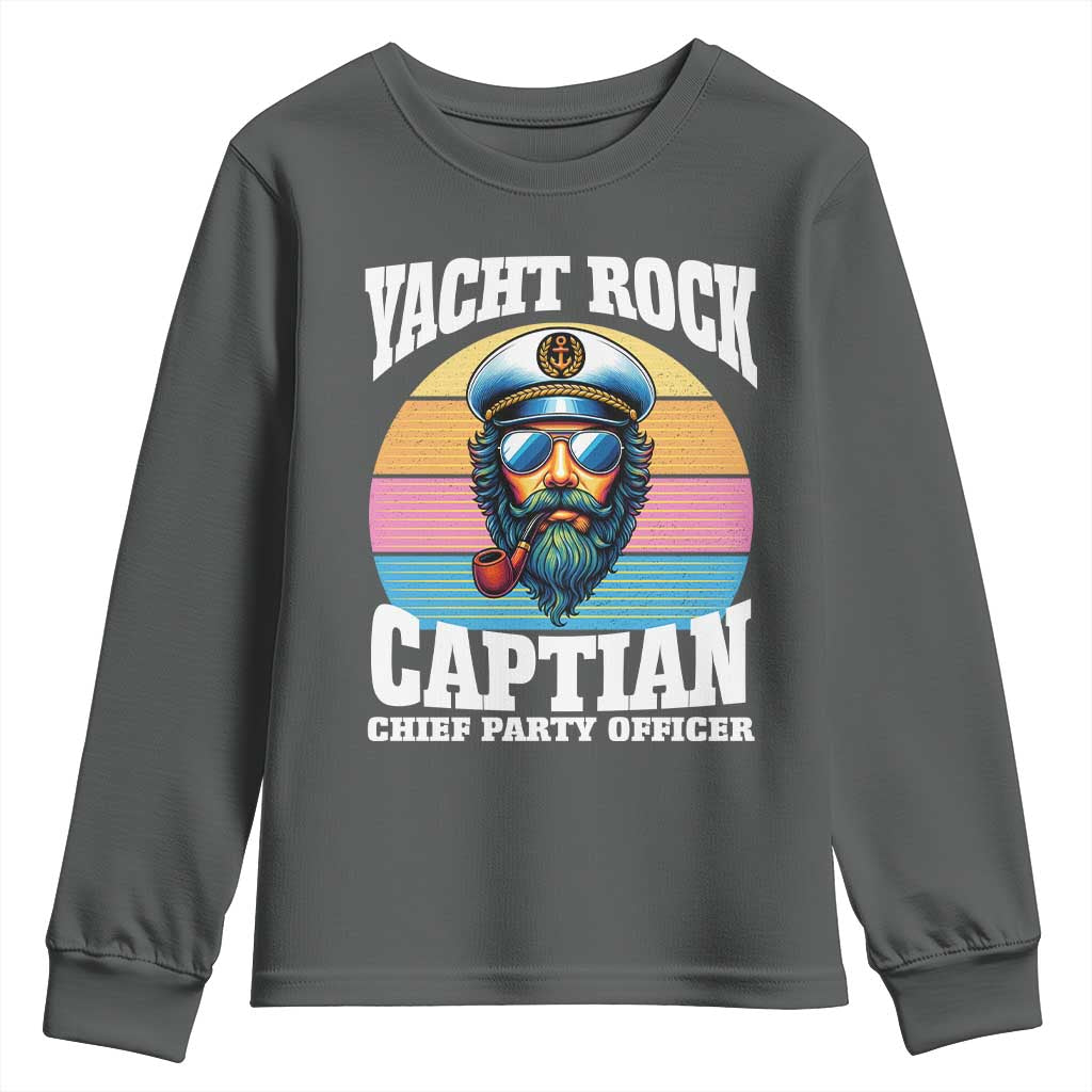 Yacht Rock Captain Youth Sweatshirt Funny Boating Party Music - Wonder Print Shop