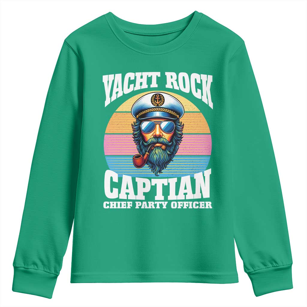 Yacht Rock Captain Youth Sweatshirt Funny Boating Party Music - Wonder Print Shop