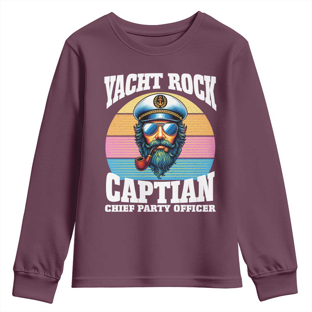 Yacht Rock Captain Youth Sweatshirt Funny Boating Party Music - Wonder Print Shop