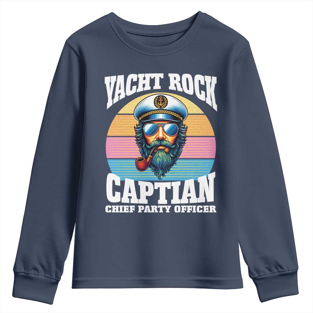 Yacht Rock Captain Youth Sweatshirt Funny Boating Party Music - Wonder Print Shop