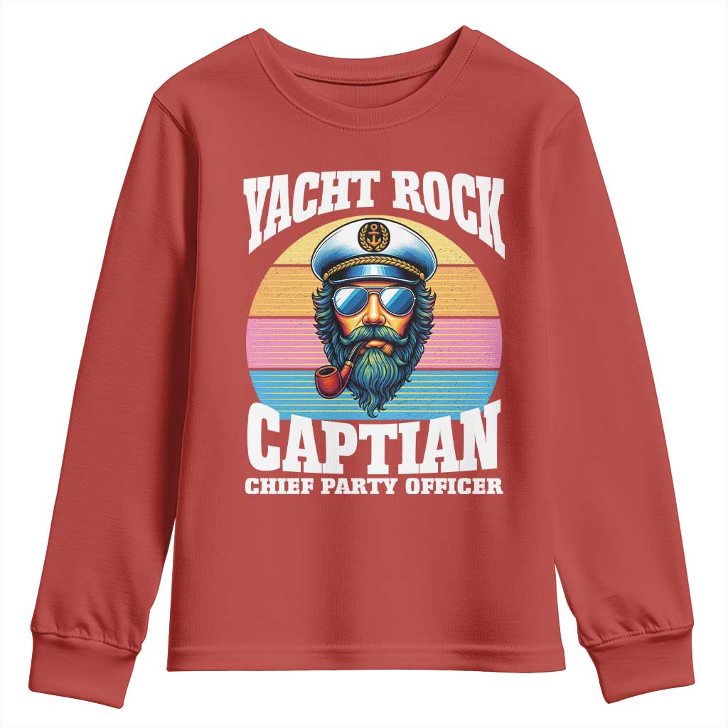 Yacht Rock Captain Youth Sweatshirt Funny Boating Party Music - Wonder Print Shop