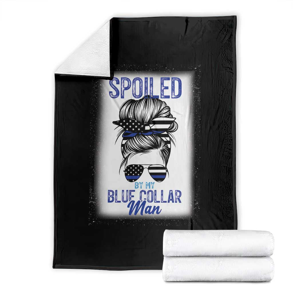 Blue Collar Wife Life Messy Bun Throw Blanket - Wonder Print Shop