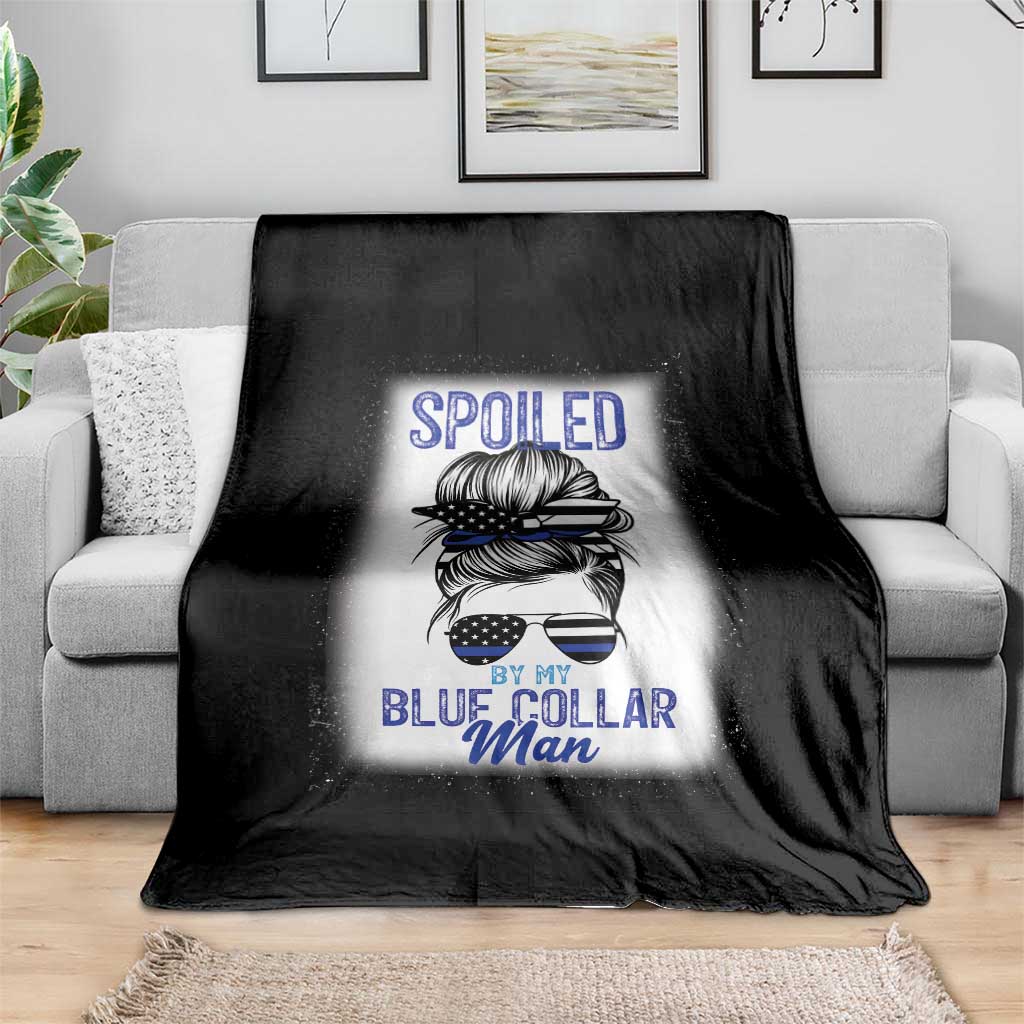 Blue Collar Wife Life Messy Bun Throw Blanket - Wonder Print Shop