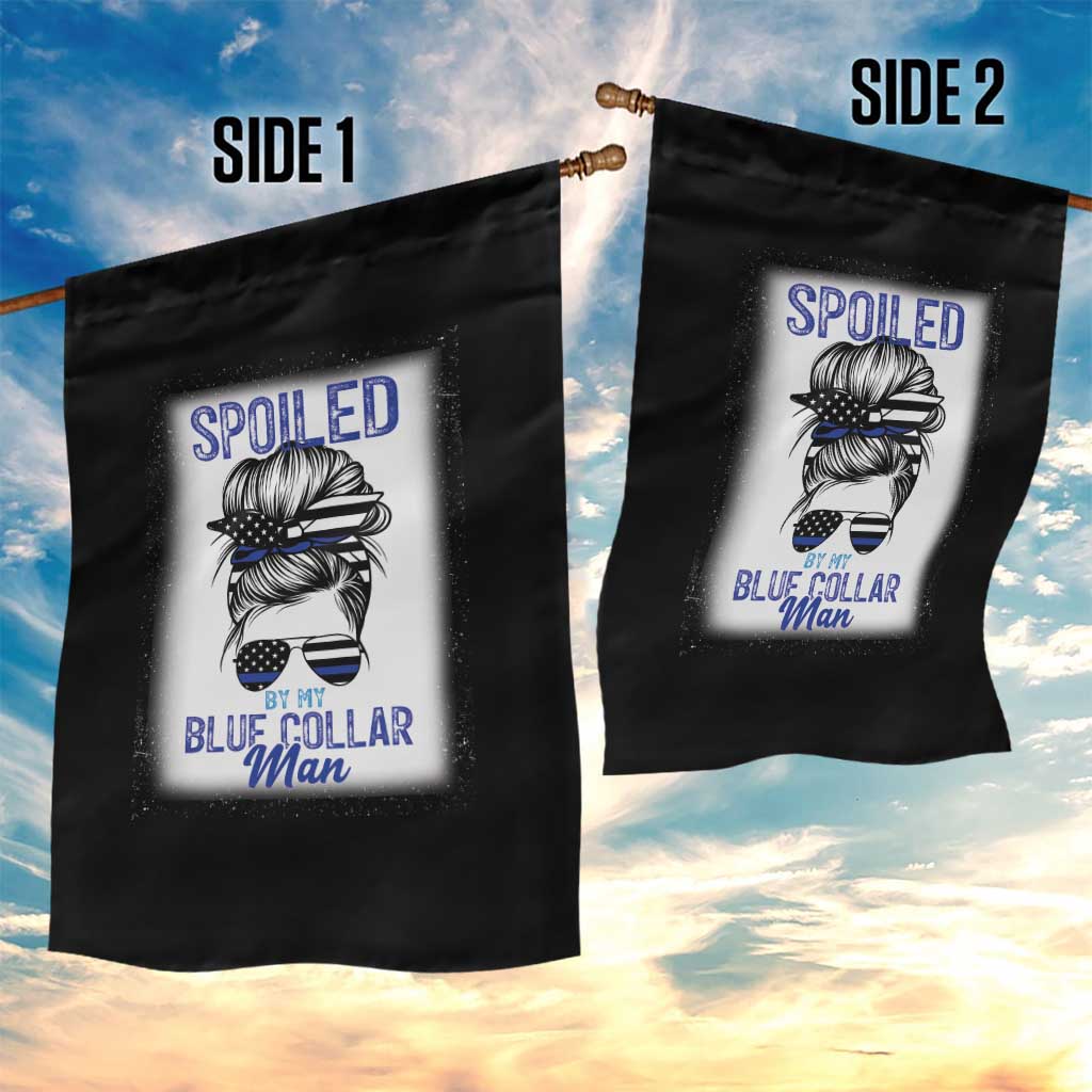 Blue Collar Wife Life Messy Bun Garden Flag - Wonder Print Shop