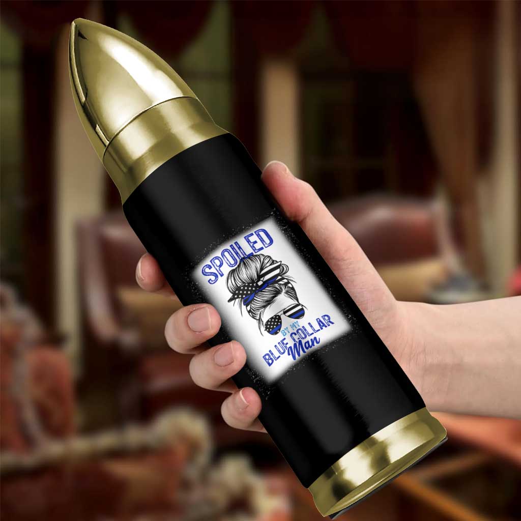 Blue Collar Wife Life Messy Bun Bullet Tumbler - Wonder Print Shop