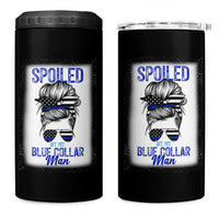 Blue Collar Wife Life Messy Bun 4 in 1 Can Cooler Tumbler - Wonder Print Shop