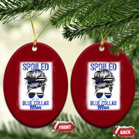 Blue Collar Wife Life Messy Bun Ceramic Ornament - Wonder Print Shop