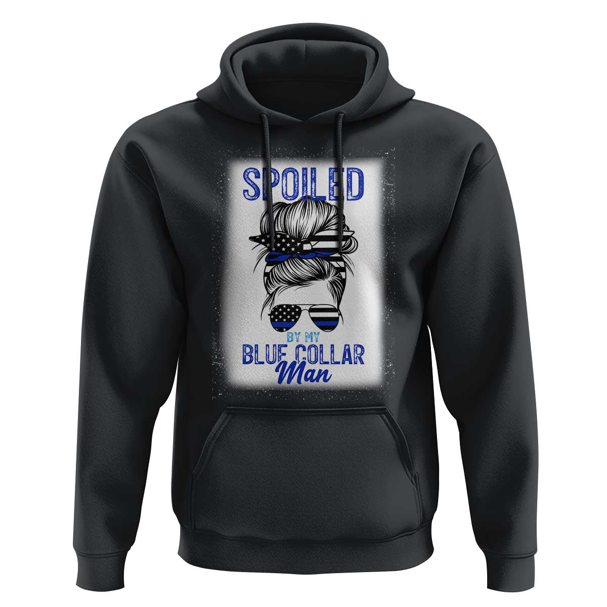 Blue Collar Wife Life Messy Bun Hoodie - Wonder Print Shop