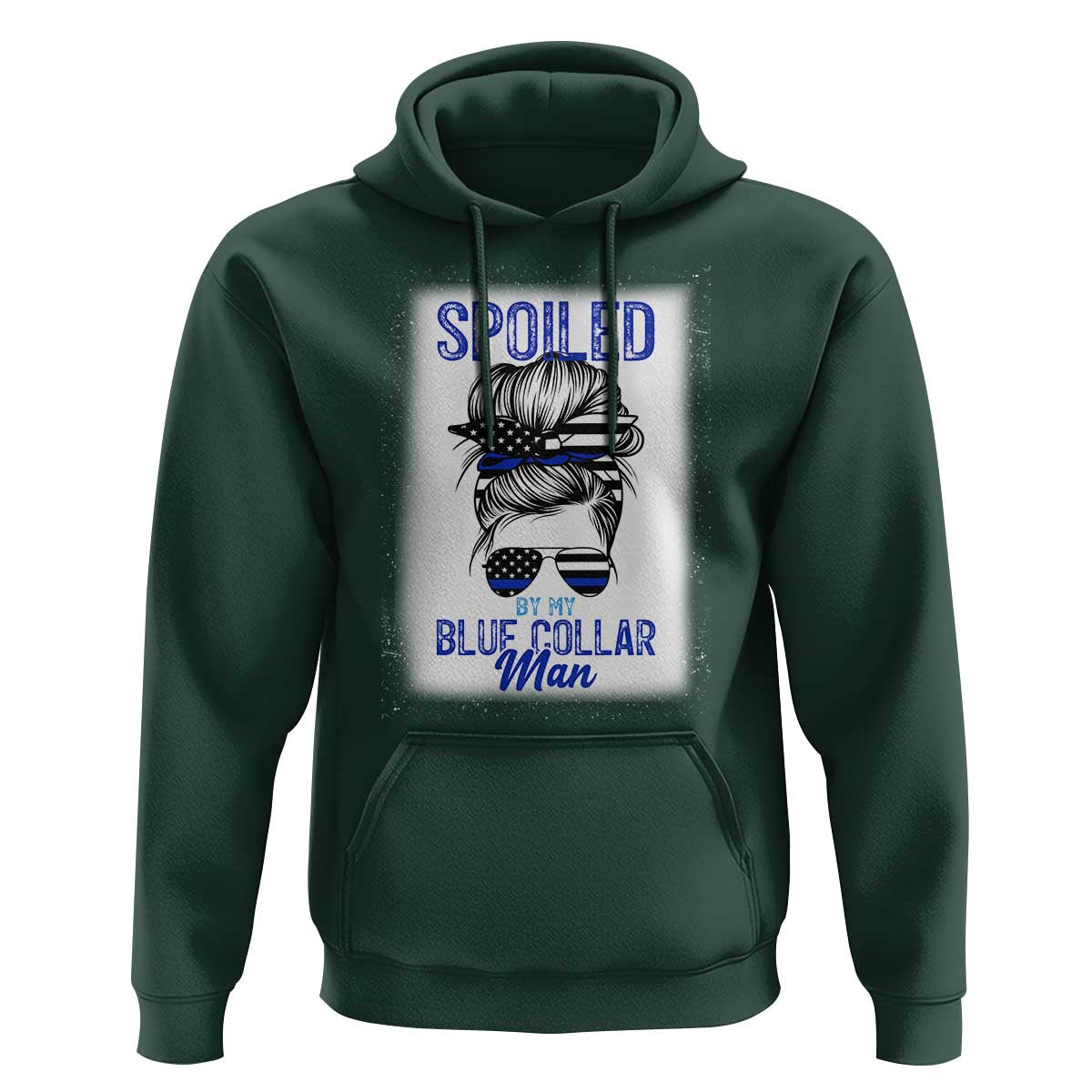 Blue Collar Wife Life Messy Bun Hoodie - Wonder Print Shop