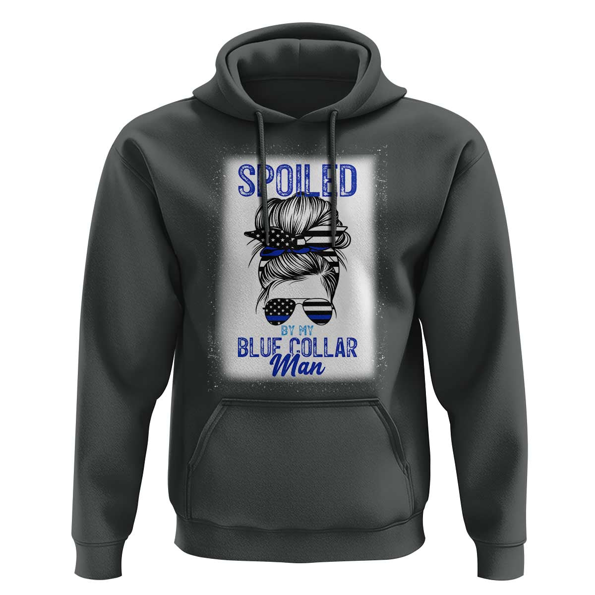 Blue Collar Wife Life Messy Bun Hoodie - Wonder Print Shop
