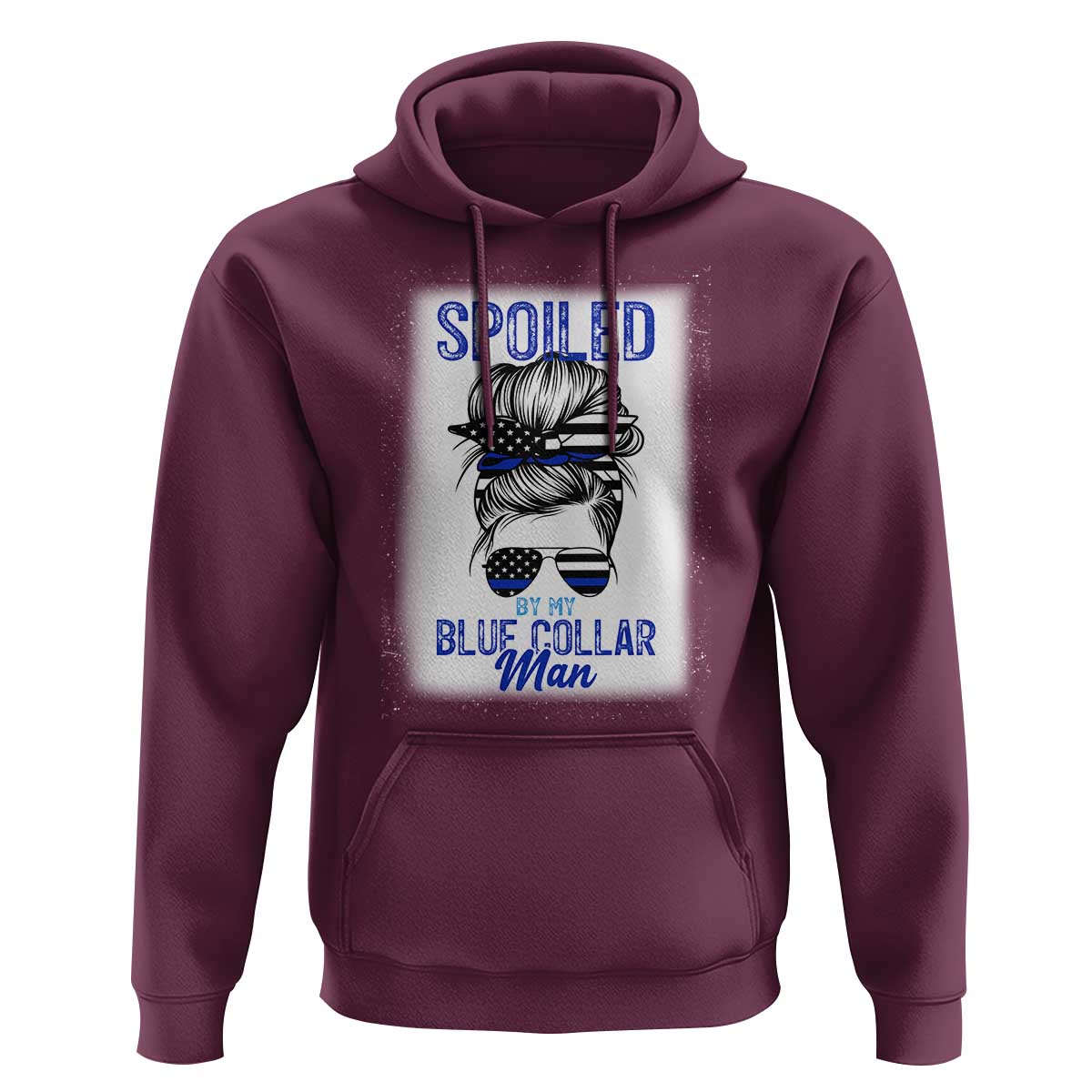 Blue Collar Wife Life Messy Bun Hoodie - Wonder Print Shop