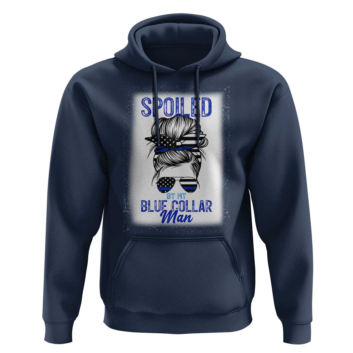 Blue Collar Wife Life Messy Bun Hoodie - Wonder Print Shop