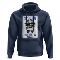 Blue Collar Wife Life Messy Bun Hoodie - Wonder Print Shop
