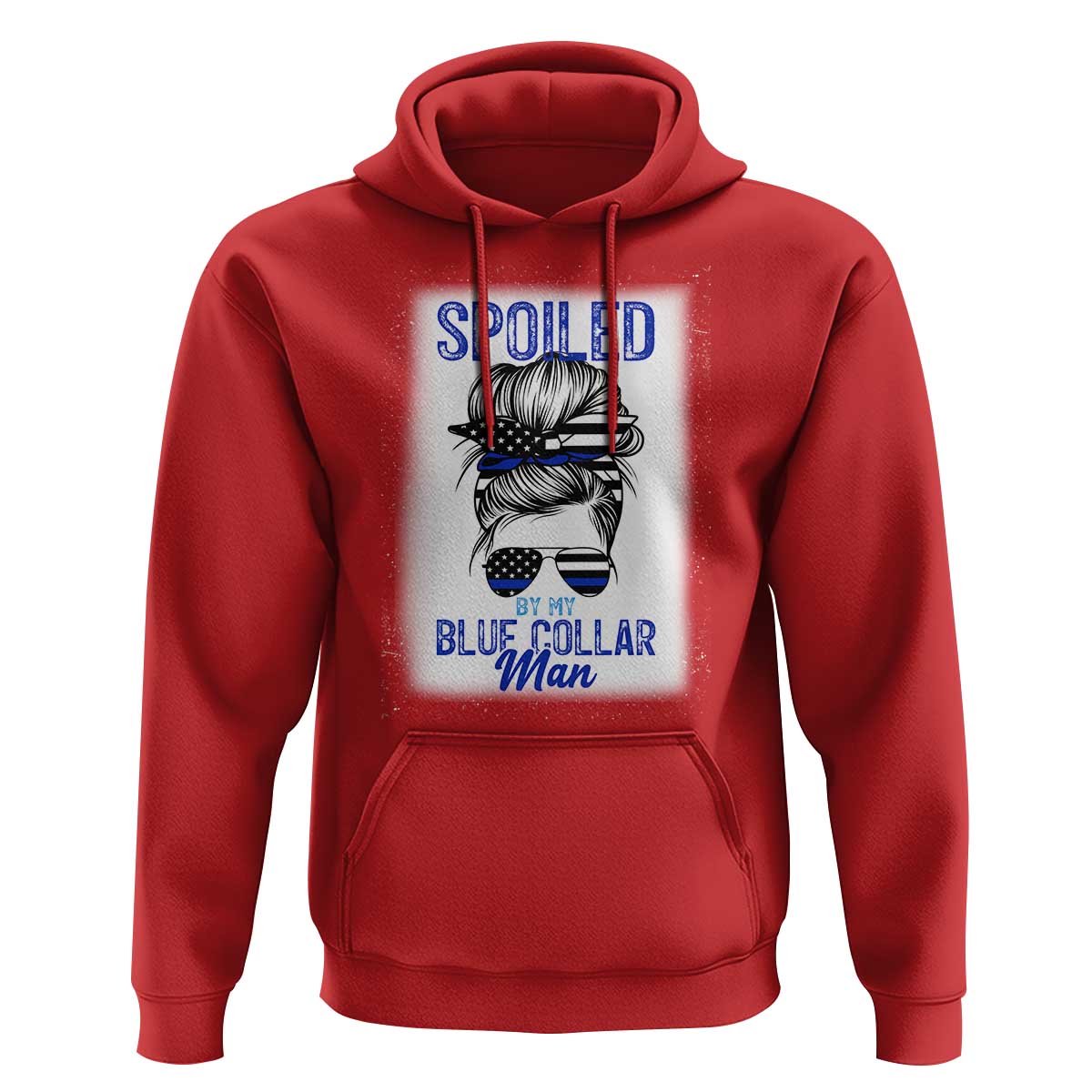 Blue Collar Wife Life Messy Bun Hoodie - Wonder Print Shop