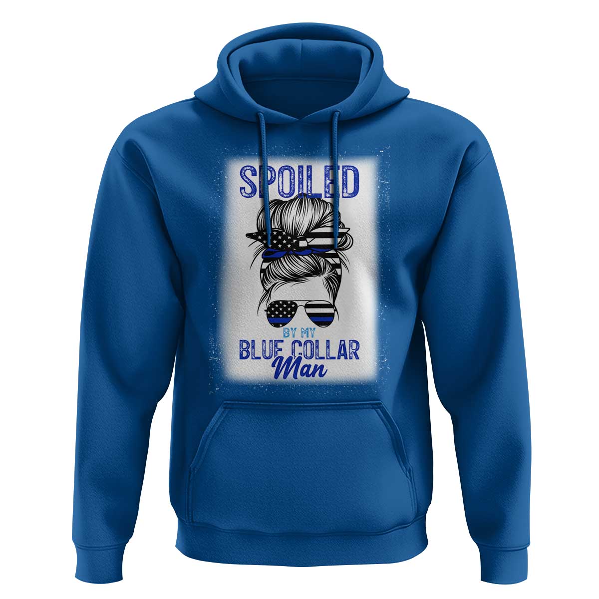 Blue Collar Wife Life Messy Bun Hoodie - Wonder Print Shop
