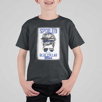 Blue Collar Wife Life Messy Bun T Shirt For Kid - Wonder Print Shop