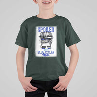 Blue Collar Wife Life Messy Bun T Shirt For Kid - Wonder Print Shop