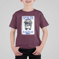 Blue Collar Wife Life Messy Bun T Shirt For Kid - Wonder Print Shop