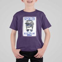 Blue Collar Wife Life Messy Bun T Shirt For Kid - Wonder Print Shop