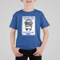 Blue Collar Wife Life Messy Bun T Shirt For Kid - Wonder Print Shop