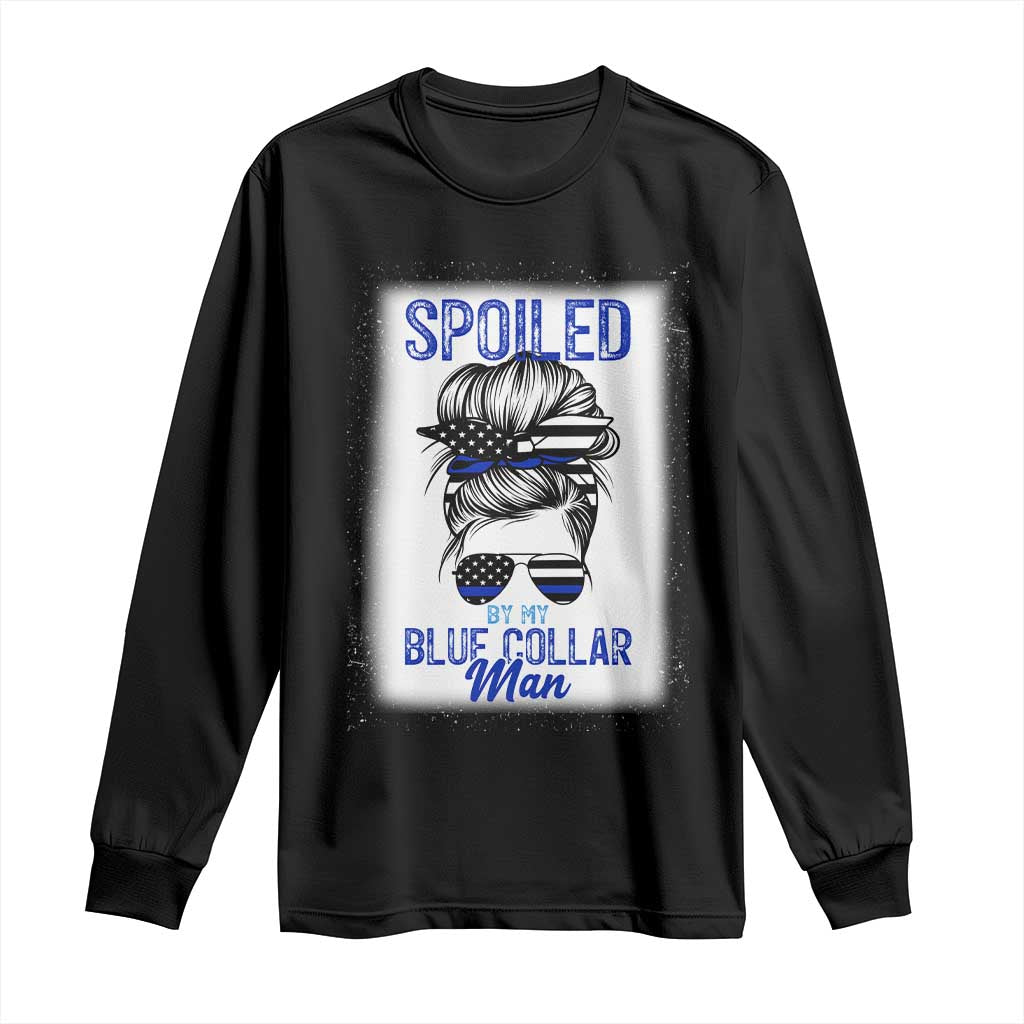 Blue Collar Wife Life Messy Bun Long Sleeve Shirt - Wonder Print Shop