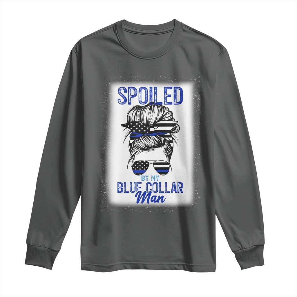 Blue Collar Wife Life Messy Bun Long Sleeve Shirt - Wonder Print Shop