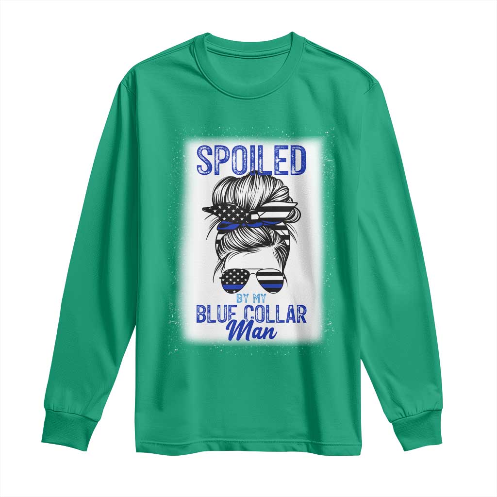 Blue Collar Wife Life Messy Bun Long Sleeve Shirt - Wonder Print Shop