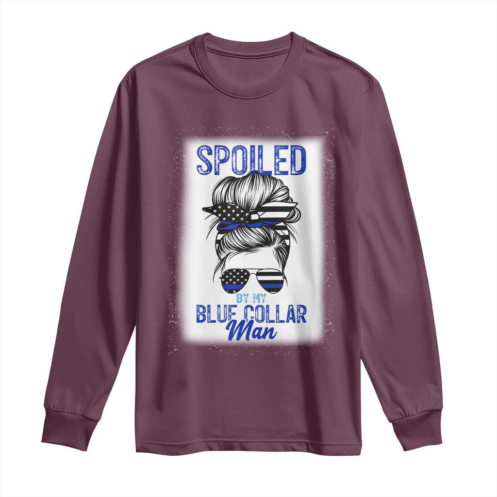 Blue Collar Wife Life Messy Bun Long Sleeve Shirt - Wonder Print Shop