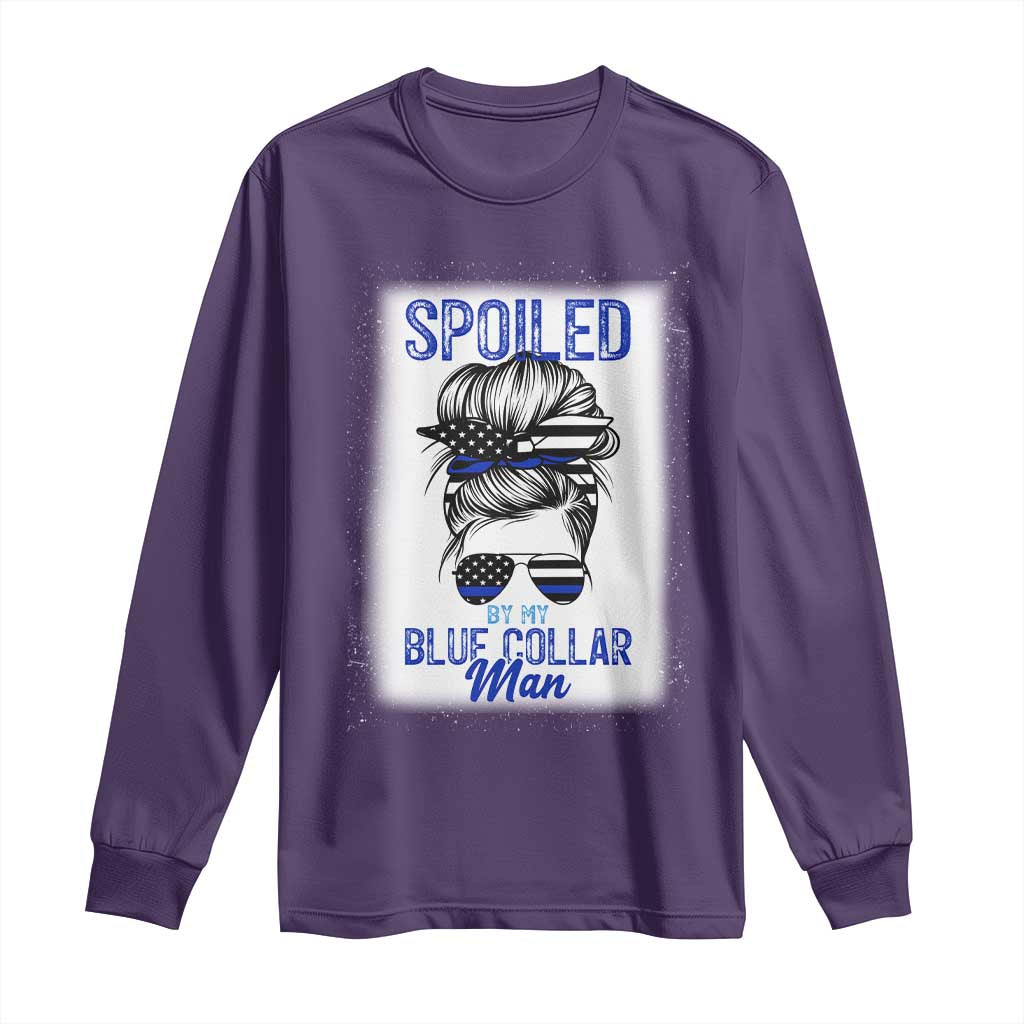 Blue Collar Wife Life Messy Bun Long Sleeve Shirt - Wonder Print Shop
