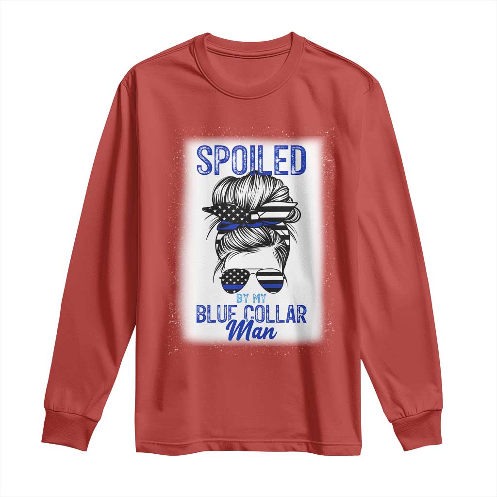 Blue Collar Wife Life Messy Bun Long Sleeve Shirt - Wonder Print Shop
