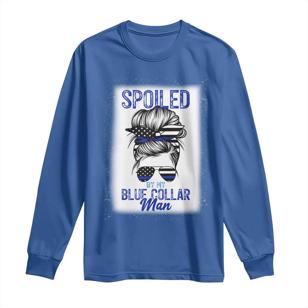Blue Collar Wife Life Messy Bun Long Sleeve Shirt - Wonder Print Shop