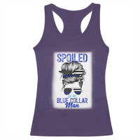 Blue Collar Wife Life Messy Bun Racerback Tank Top - Wonder Print Shop