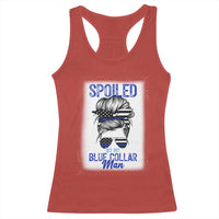 Blue Collar Wife Life Messy Bun Racerback Tank Top - Wonder Print Shop