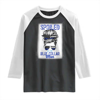 Blue Collar Wife Life Messy Bun Raglan Shirt - Wonder Print Shop