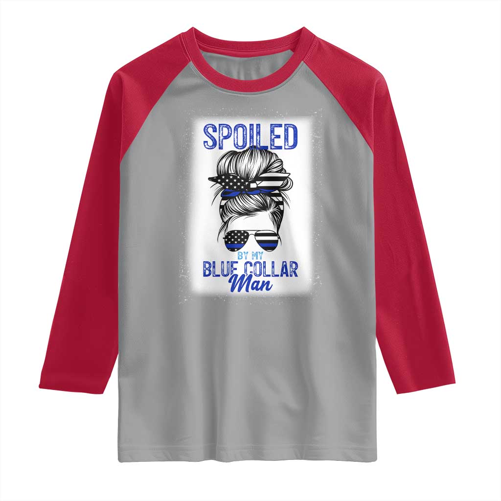 Blue Collar Wife Life Messy Bun Raglan Shirt - Wonder Print Shop
