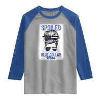 Blue Collar Wife Life Messy Bun Raglan Shirt - Wonder Print Shop