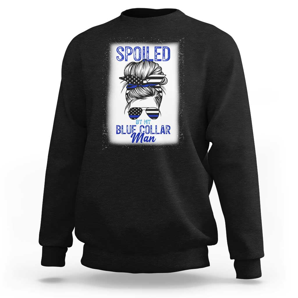 Blue Collar Wife Life Messy Bun Sweatshirt - Wonder Print Shop