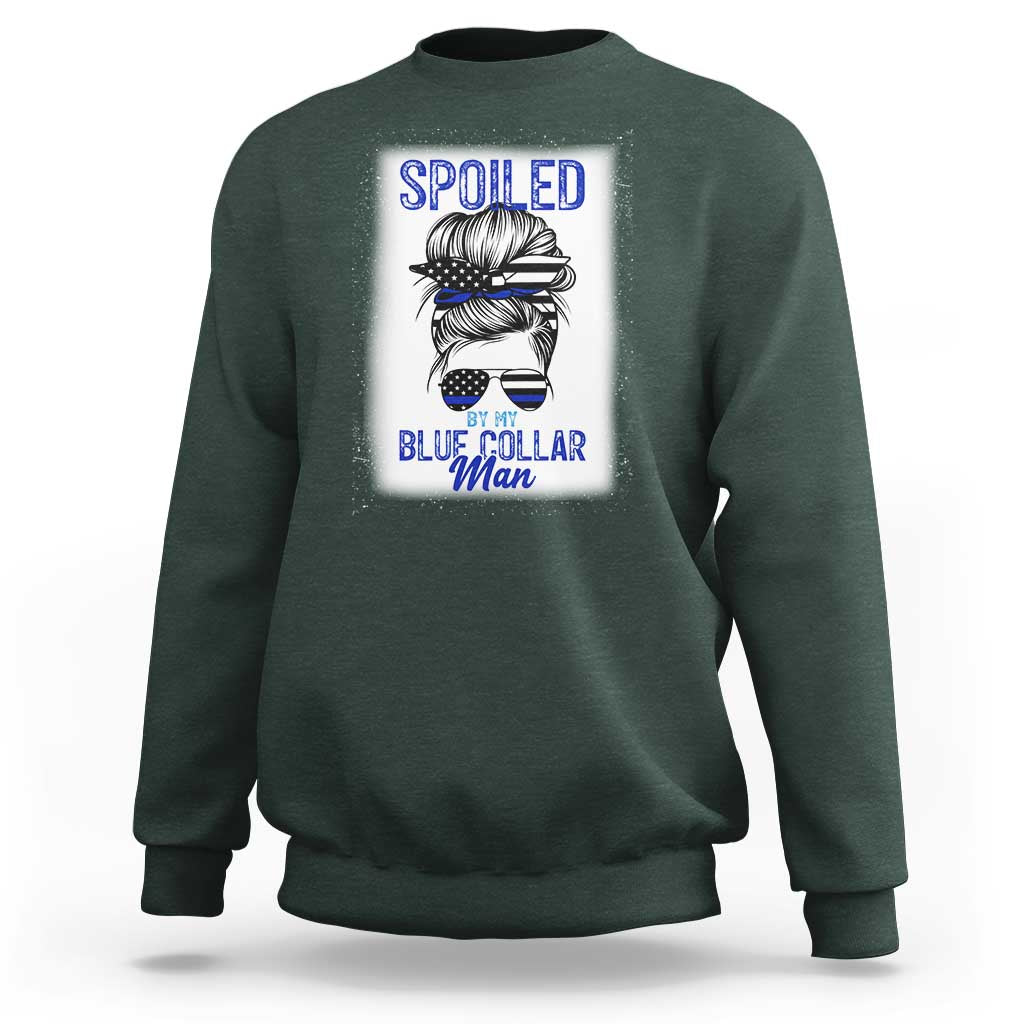 Blue Collar Wife Life Messy Bun Sweatshirt - Wonder Print Shop
