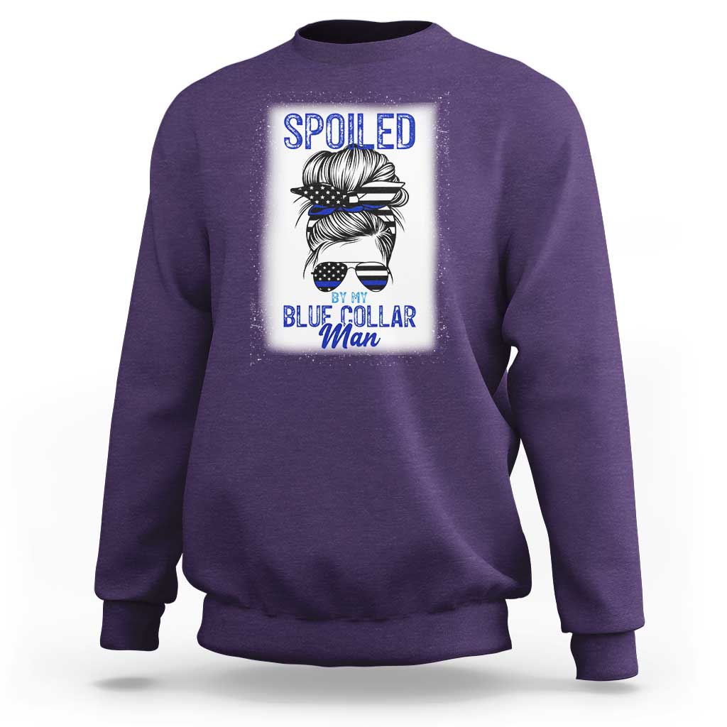 Blue Collar Wife Life Messy Bun Sweatshirt - Wonder Print Shop