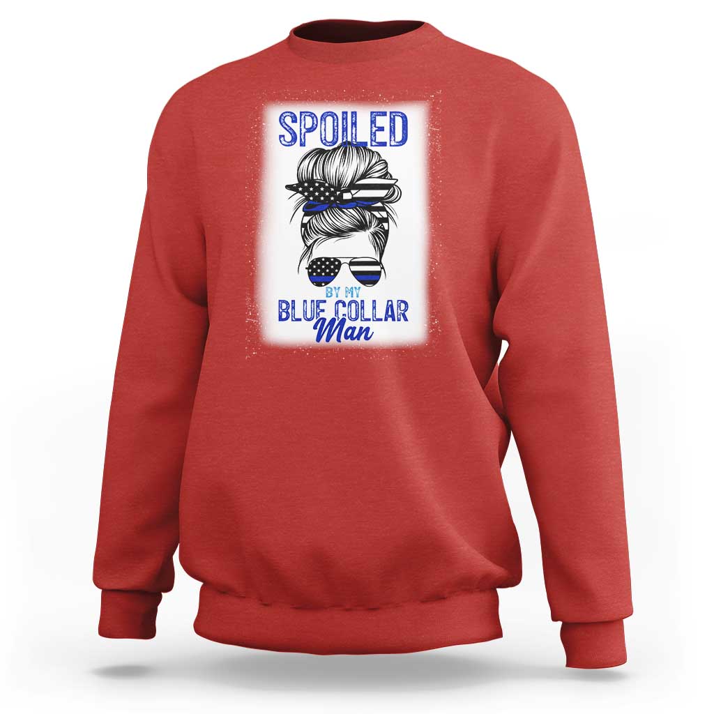 Blue Collar Wife Life Messy Bun Sweatshirt - Wonder Print Shop