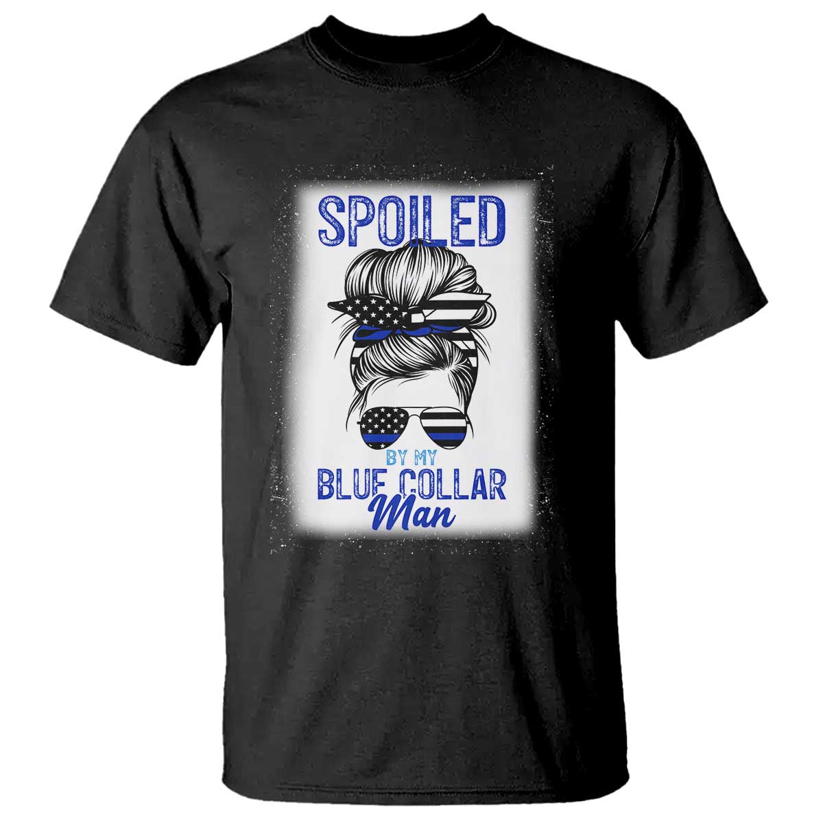 Blue Collar Wife Life Messy Bun T Shirt - Wonder Print Shop