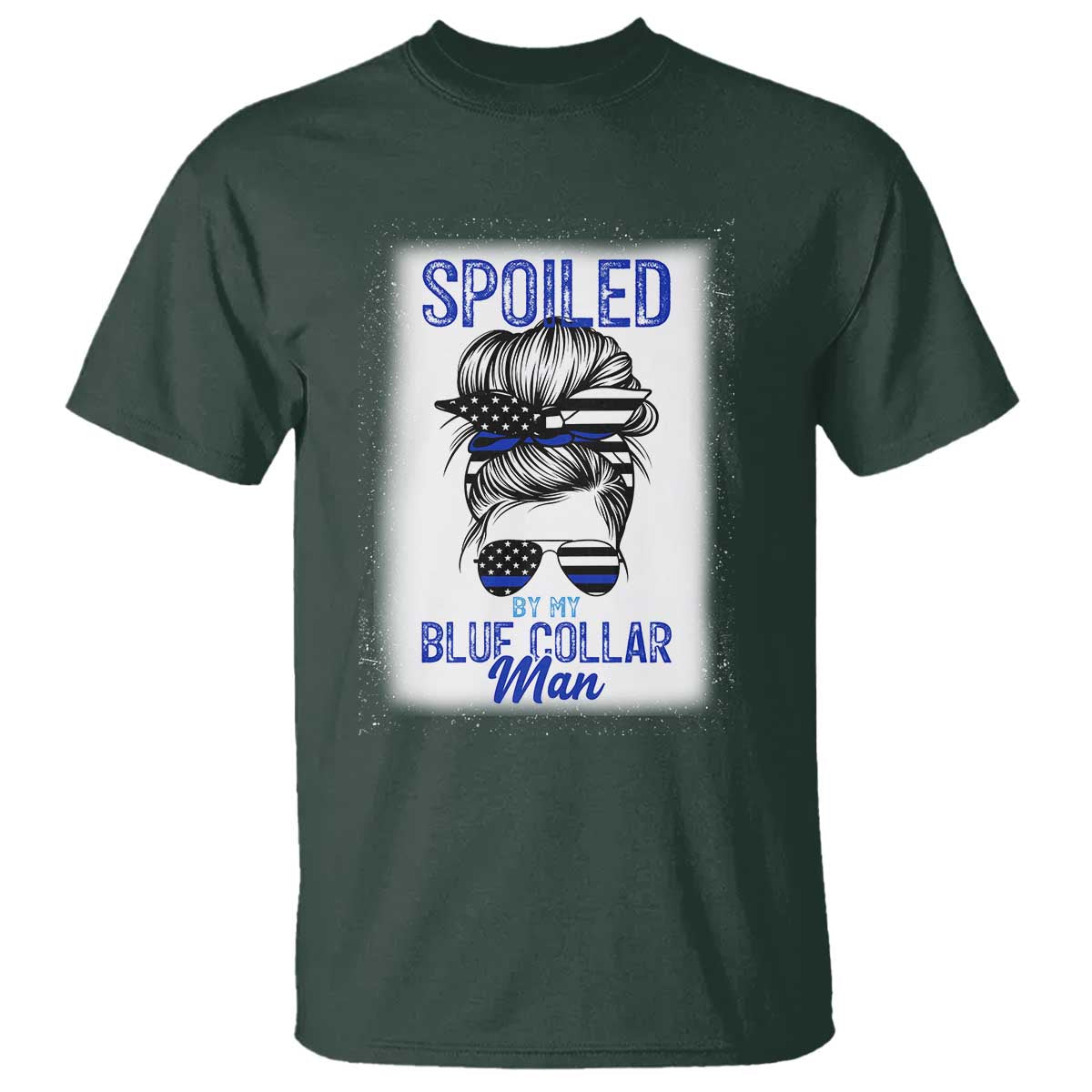 Blue Collar Wife Life Messy Bun T Shirt - Wonder Print Shop