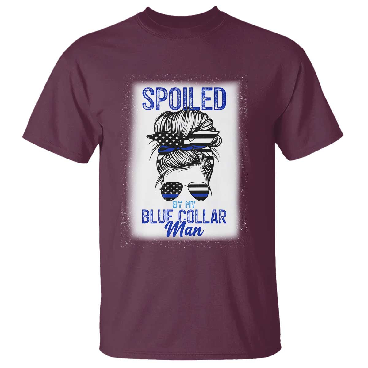 Blue Collar Wife Life Messy Bun T Shirt - Wonder Print Shop