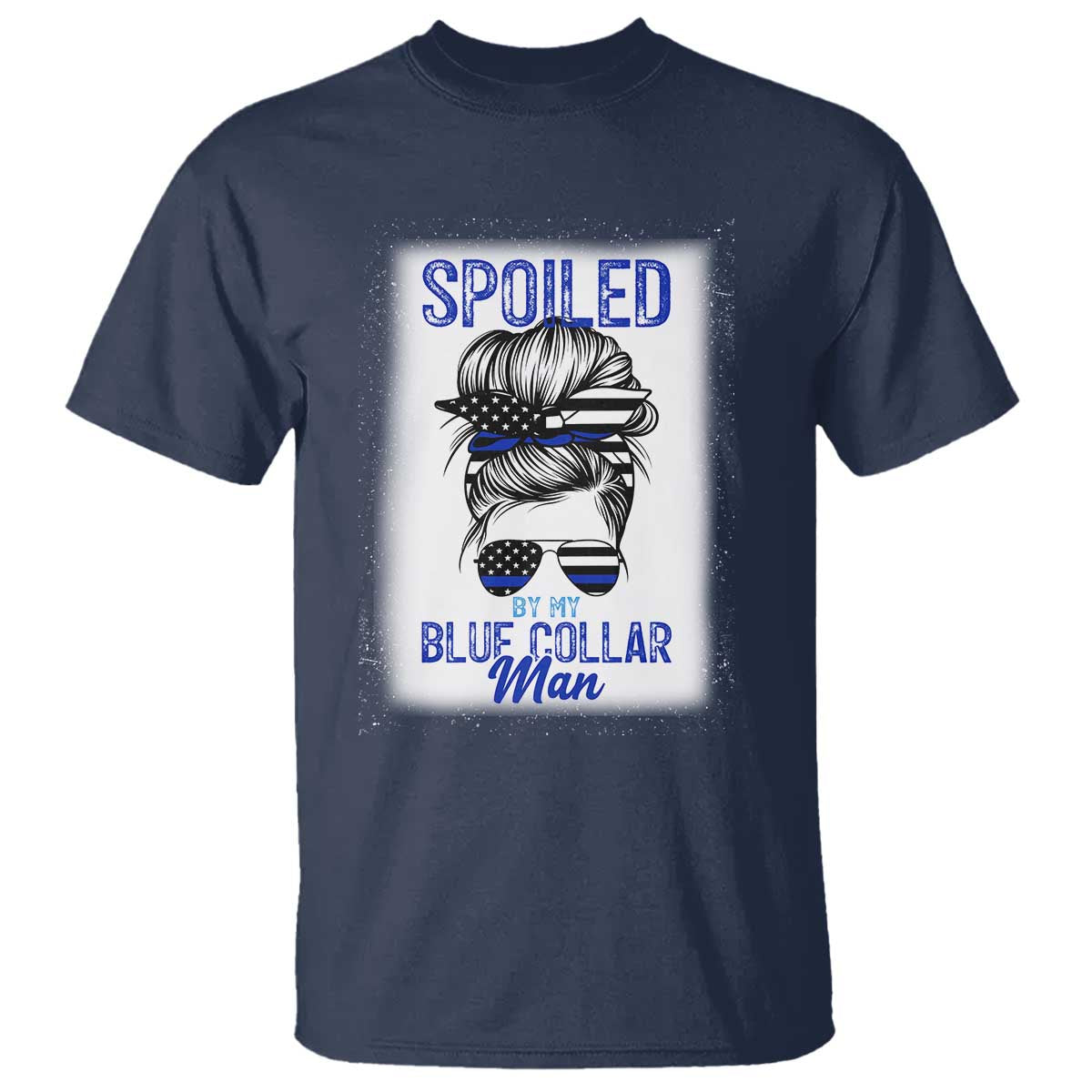 Blue Collar Wife Life Messy Bun T Shirt - Wonder Print Shop