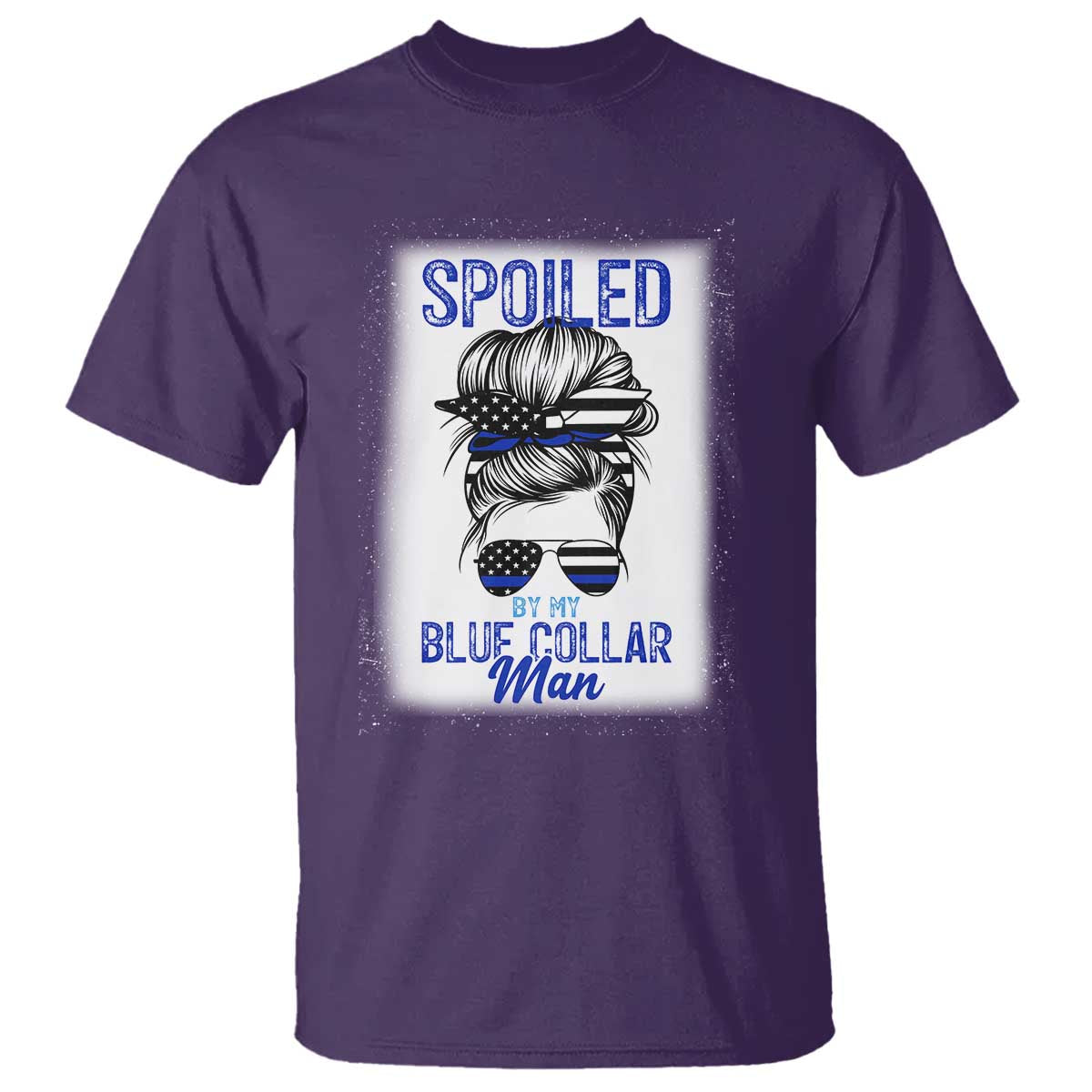 Blue Collar Wife Life Messy Bun T Shirt - Wonder Print Shop