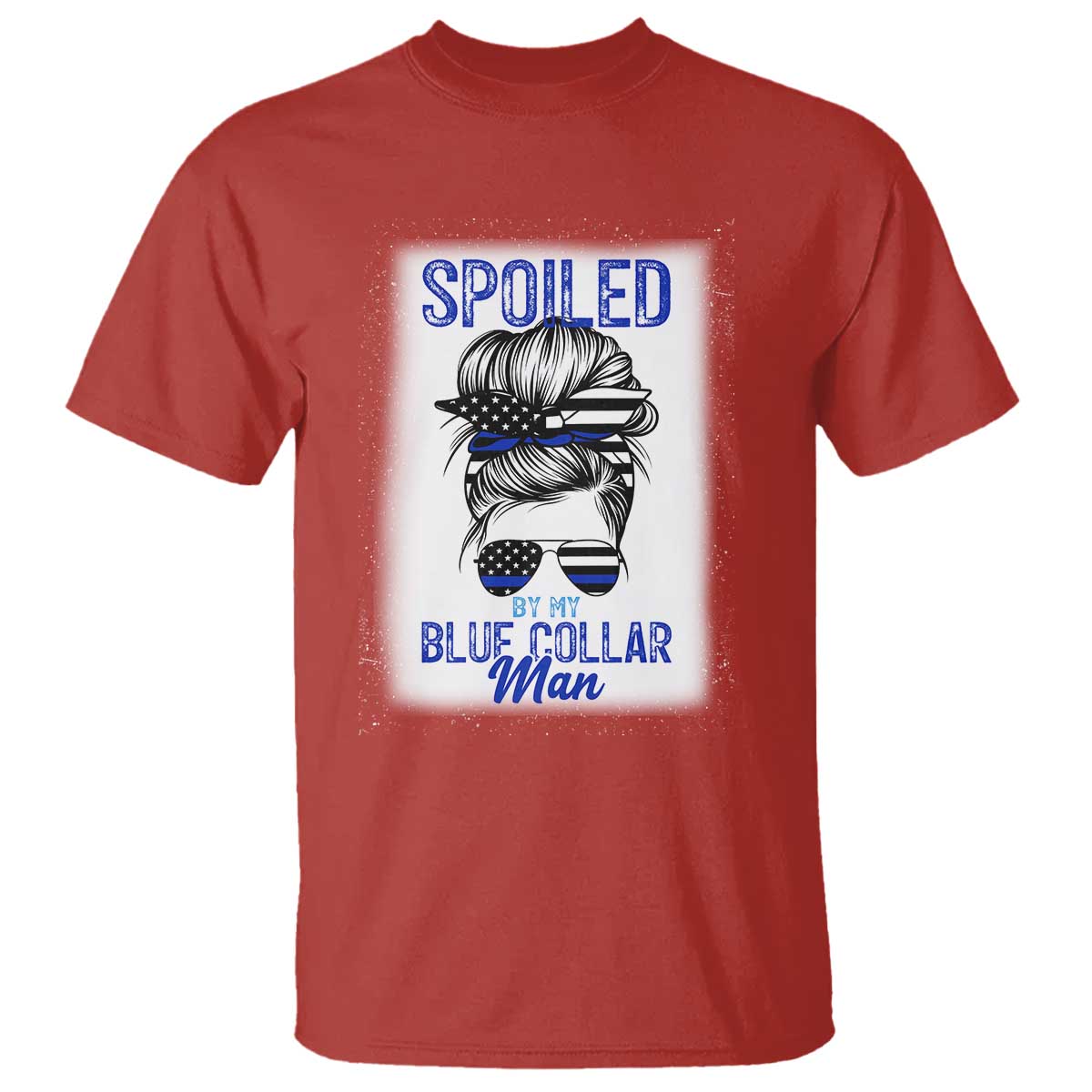 Blue Collar Wife Life Messy Bun T Shirt - Wonder Print Shop