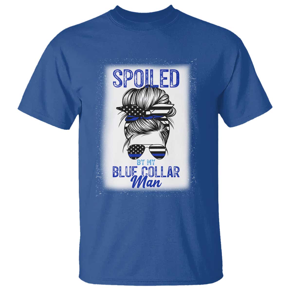 Blue Collar Wife Life Messy Bun T Shirt - Wonder Print Shop