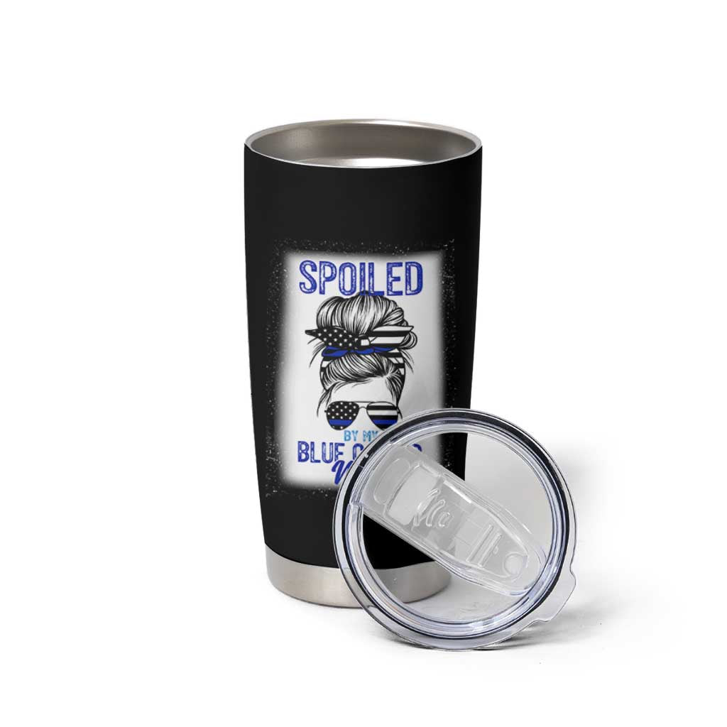 Blue Collar Wife Life Messy Bun Tumbler Cup - Wonder Print Shop