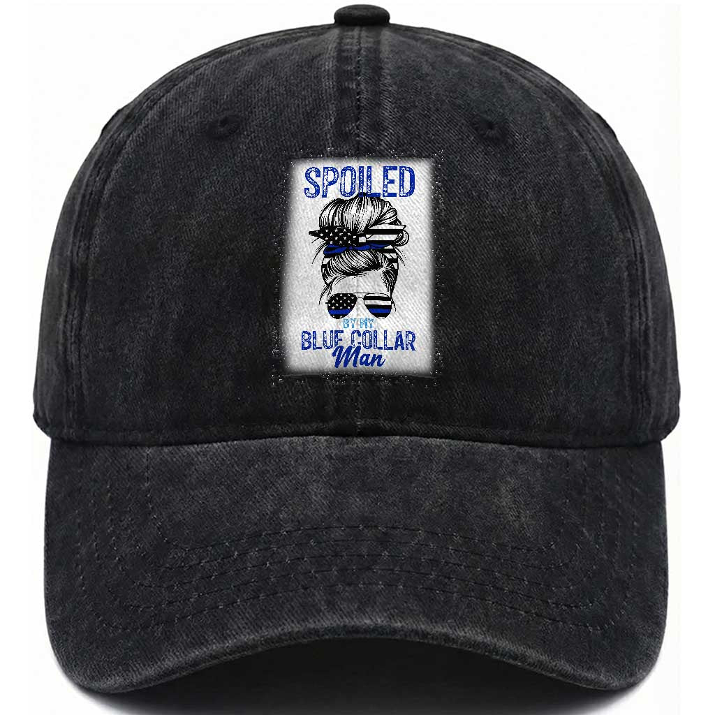 Blue Collar Wife Life Messy Bun Washed Cotton Baseball Cap